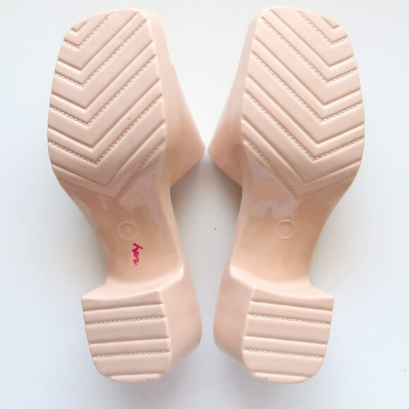 Beach by Matisse Nude Jelly Block Heel Slide Sandals Waterproof Summer Shoes 9 - Picture 9 of 16